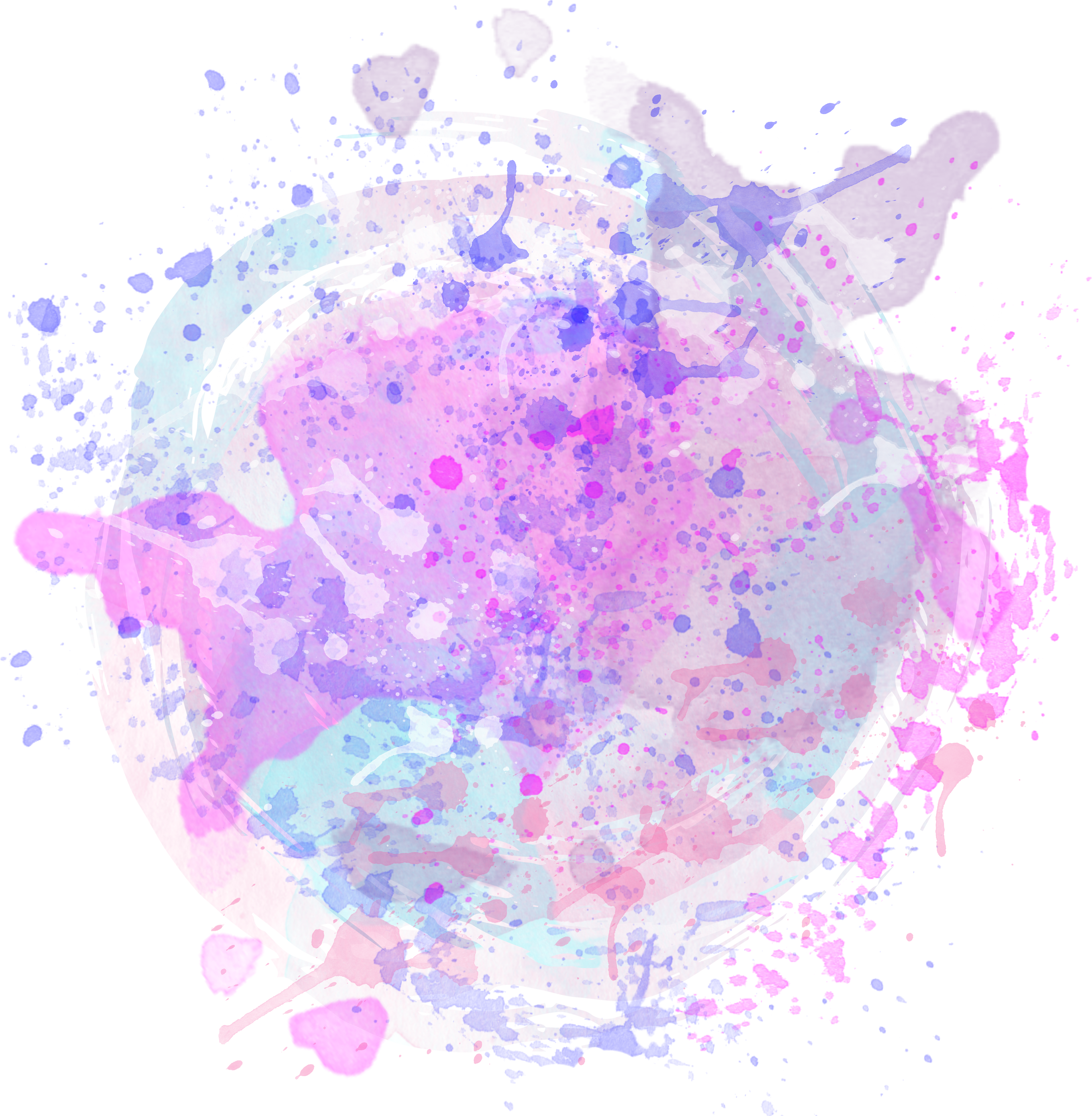 Watercolor Stain Splatter Abstraction